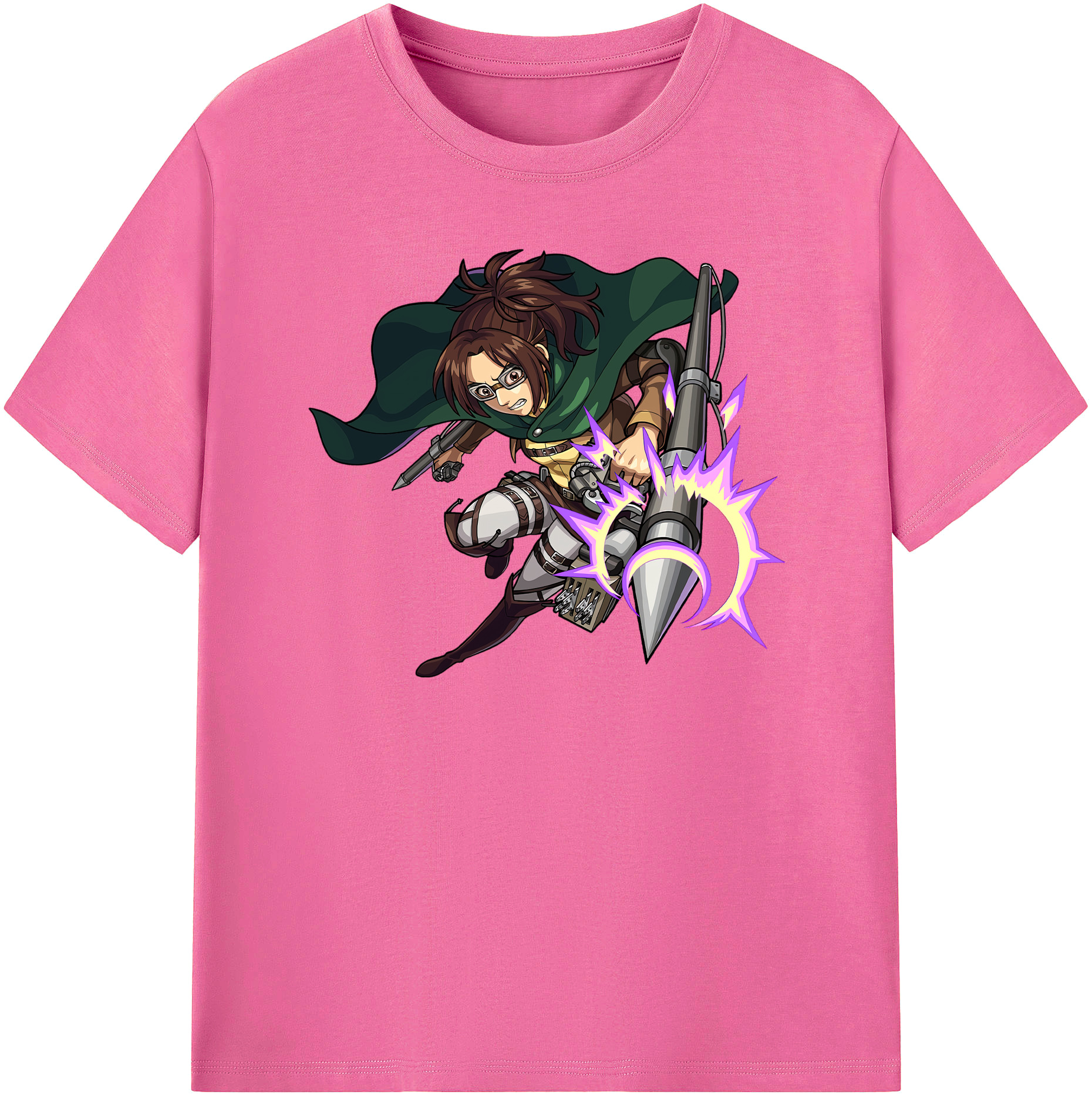 （画像用） 進撃の巨人 ハンジ·ゾエ Attack on Titan Hanji Zoe レディースカジュアルプリントTシャツ（綿100％）